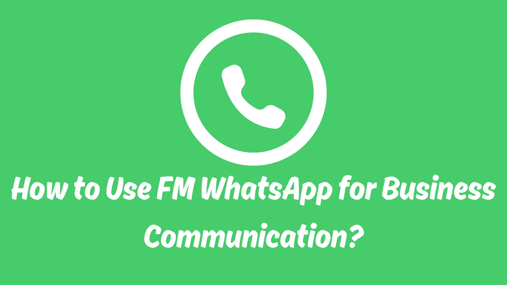 FM WhatsApp for Business communication