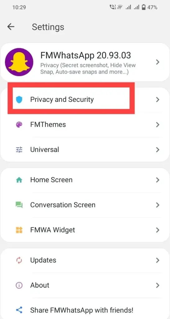 Enhance Privacy in FM WhatsApp