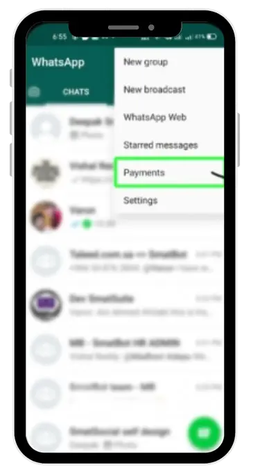 Set UPI payment on WhatsApp